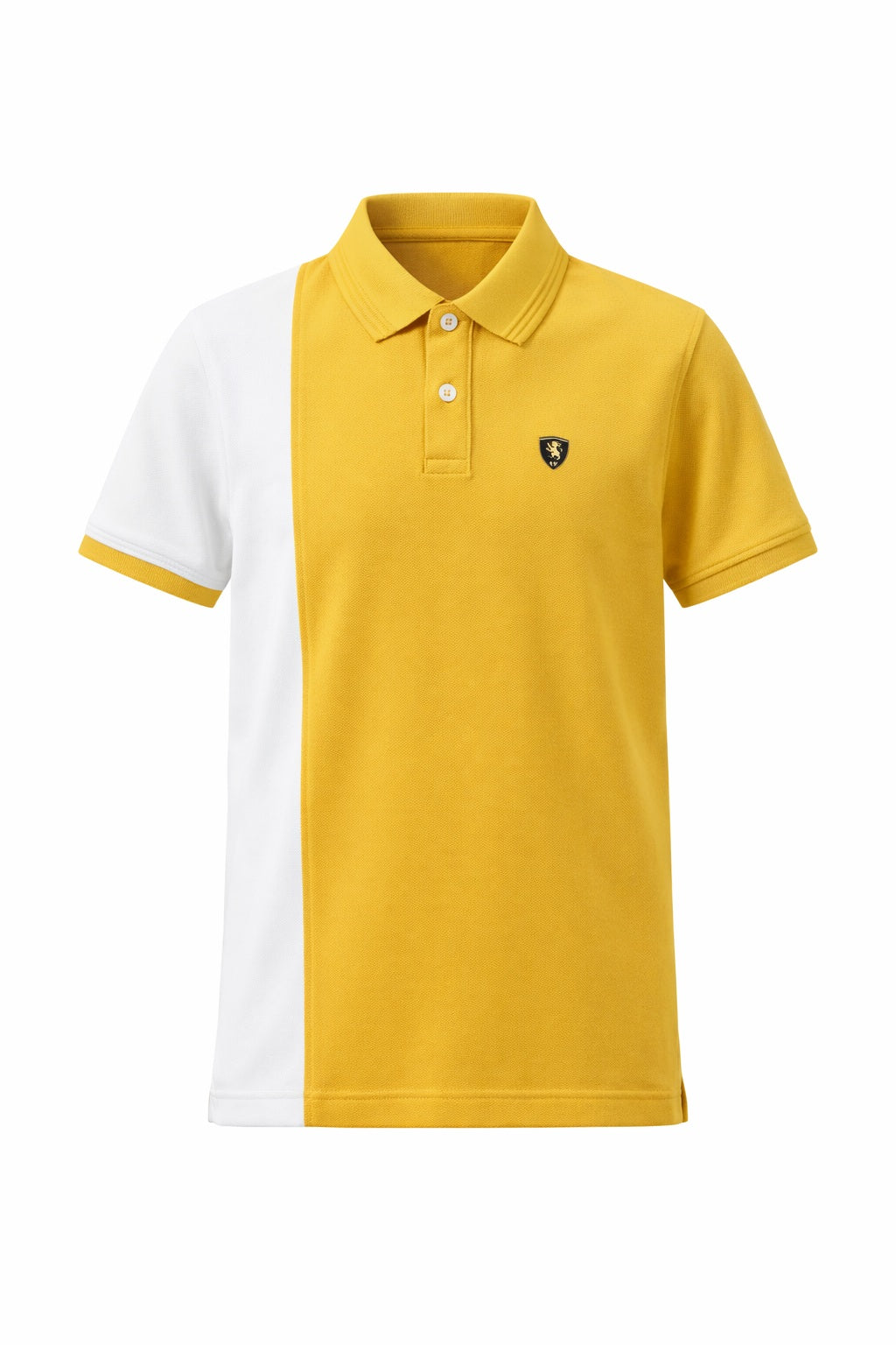 Boys Mustard Colourblocked Polo Collar T-shirt