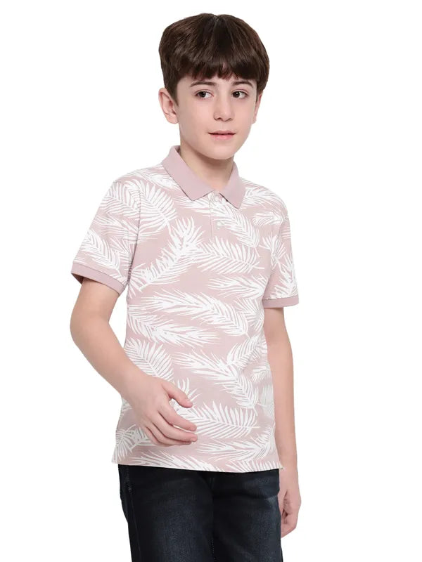 Octave Boys Floral Printed Polo Collar T-Shirt