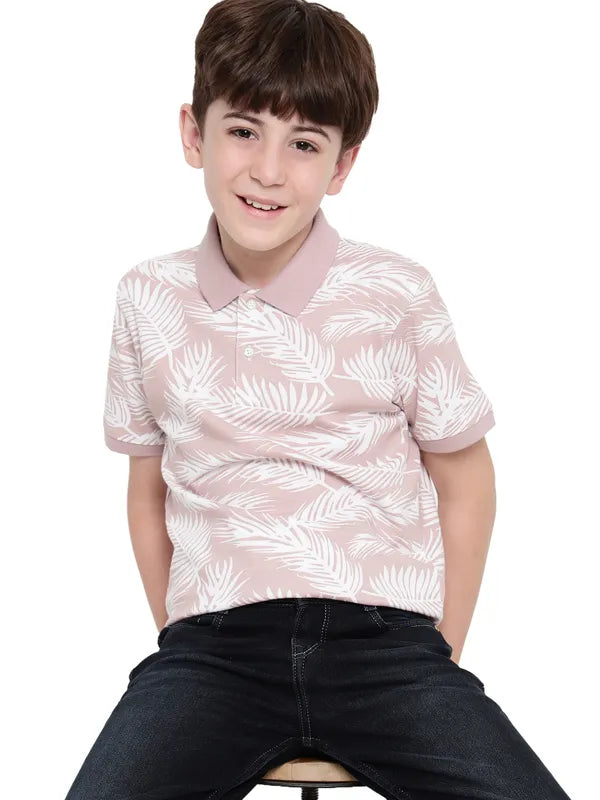 Octave Boys Floral Printed Polo Collar T-Shirt