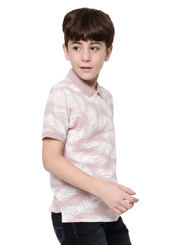 Octave Boys Floral Printed Polo Collar T-Shirt