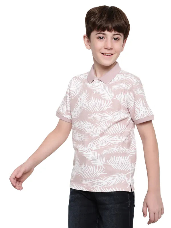 Octave Boys Floral Printed Polo Collar T-Shirt