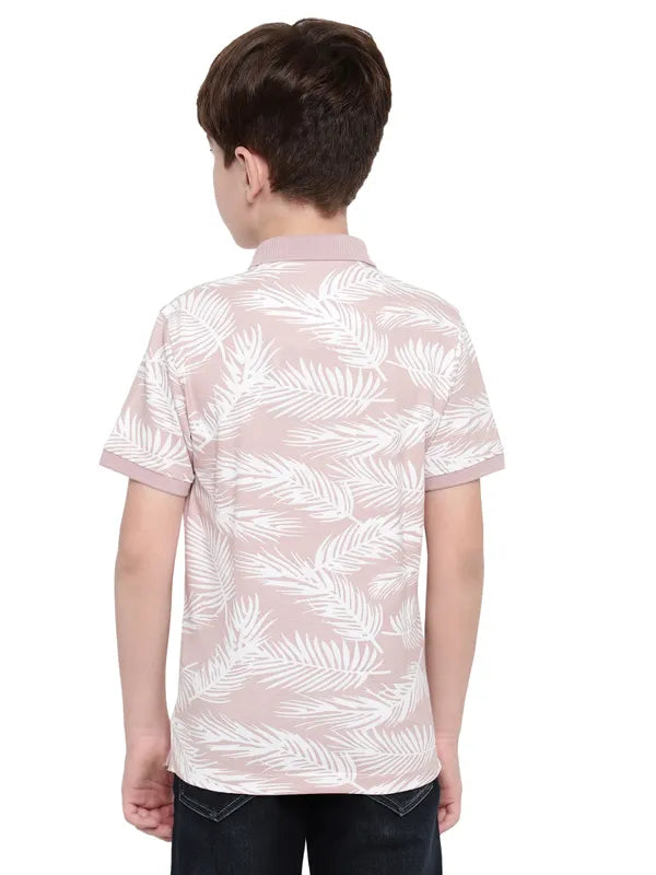 Octave Boys Floral Printed Polo Collar T-Shirt