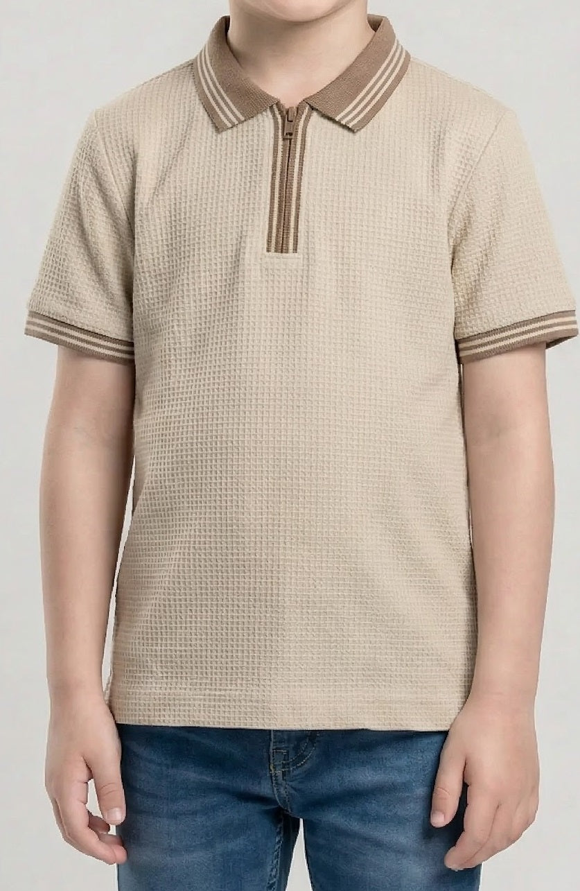 Boys Chalk Polo Collar T-shirt