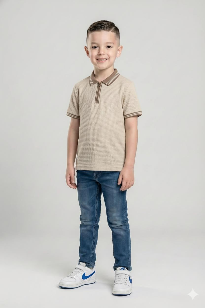 Boys Chalk Polo Collar T-shirt