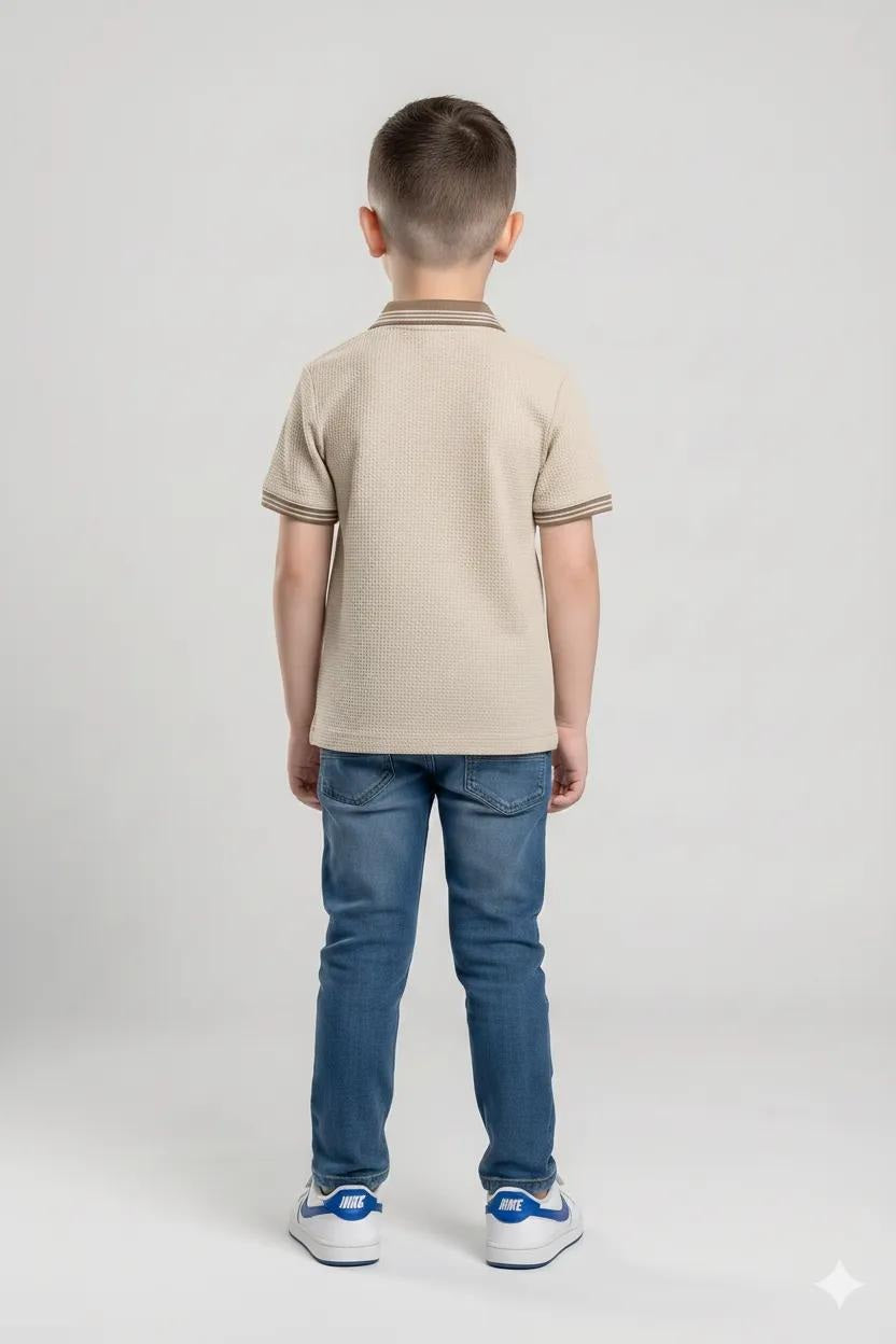 Boys Chalk Polo Collar T-shirt