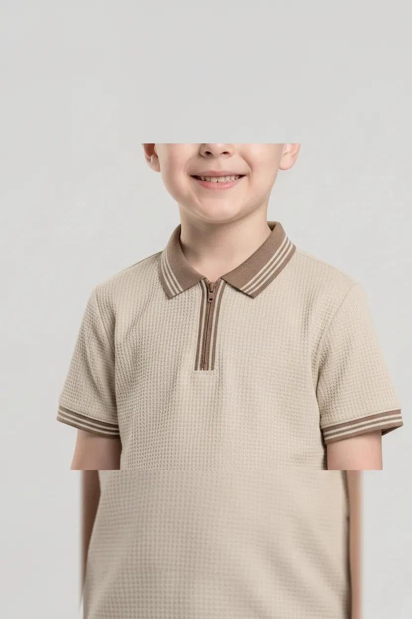 Boys Chalk Polo Collar T-shirt