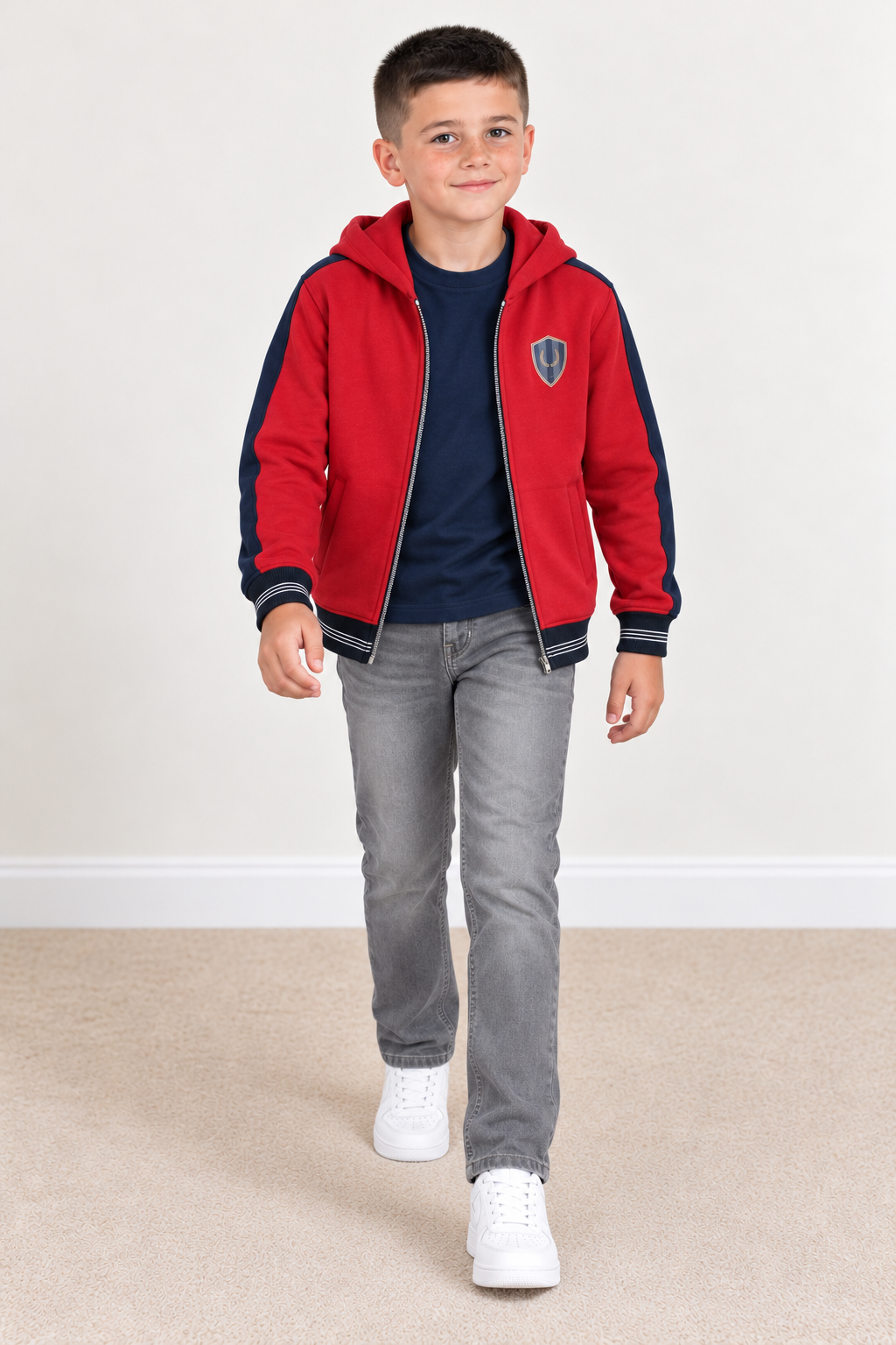 Junior Boys’ Smoke Grey Straight Fit Jeans with Five Pockets