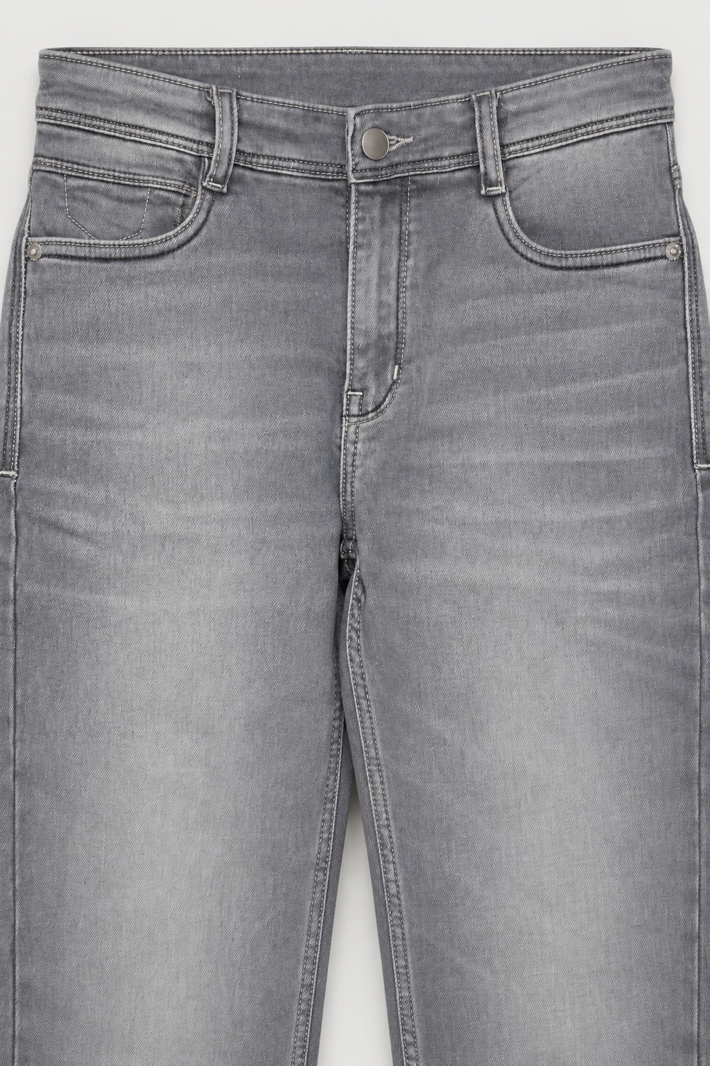 Junior Boys’ Smoke Grey Straight Fit Jeans with Five Pockets