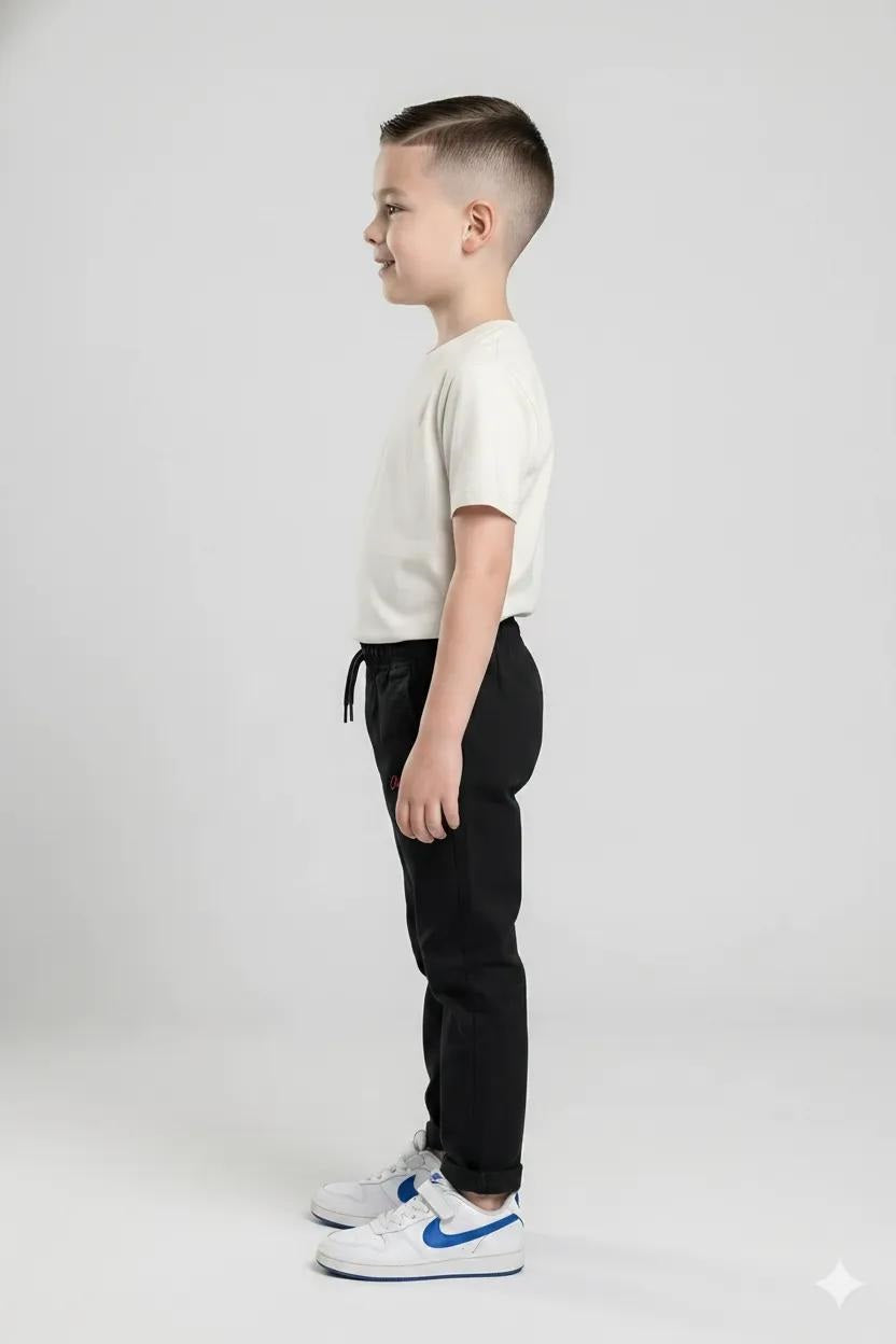 Boy Black Solid Track Pants