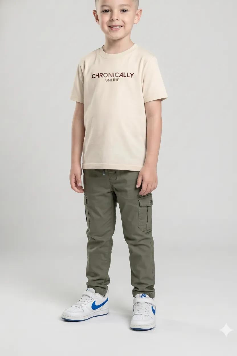 Boy Army Solid Track Pants