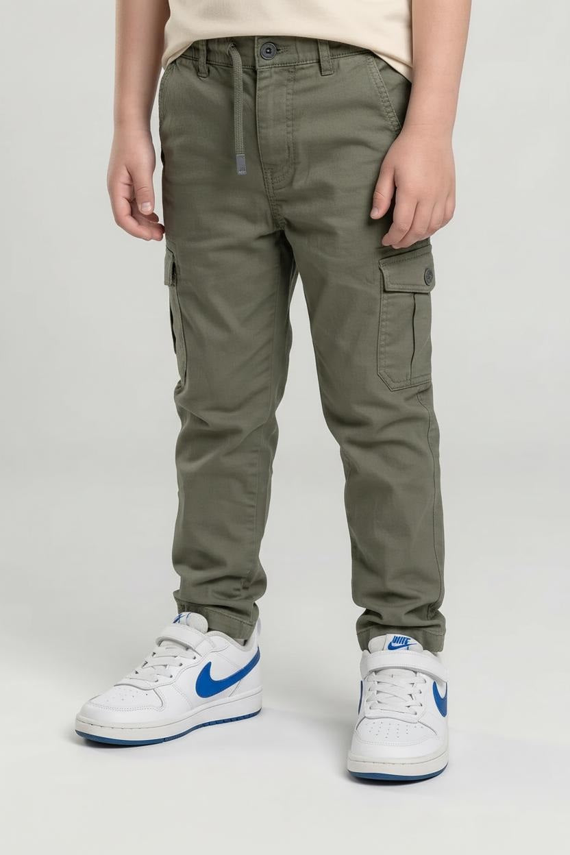 Boy Army Solid Track Pants