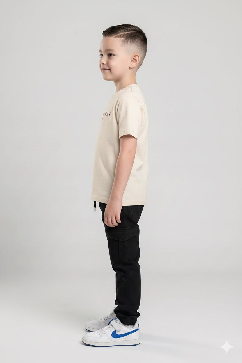 Boy Black Solid Track Pants