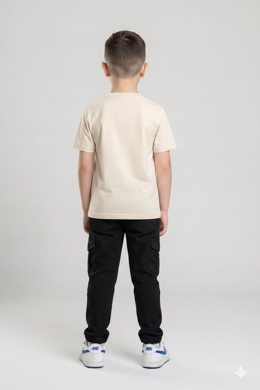 Boy Black Solid Track Pants