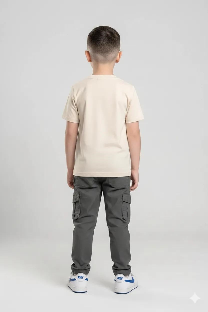 Boy Gun Metal Solid Track Pants