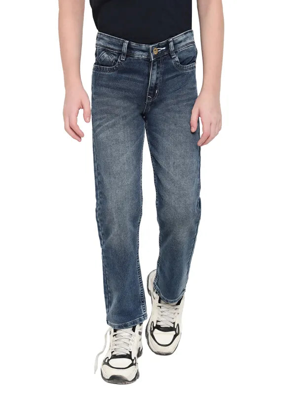 Octave Boys Mid Rise Clean Look Heavy Fade Stretchable Jeans