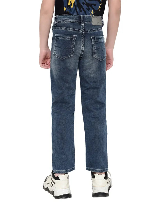 Octave Boys Mid Rise Clean Look Heavy Fade Stretchable Jeans