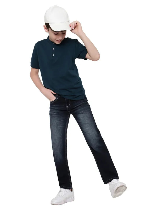 Octave Boys Mid Rise Clean Look Light Fade Stretchable Jeans