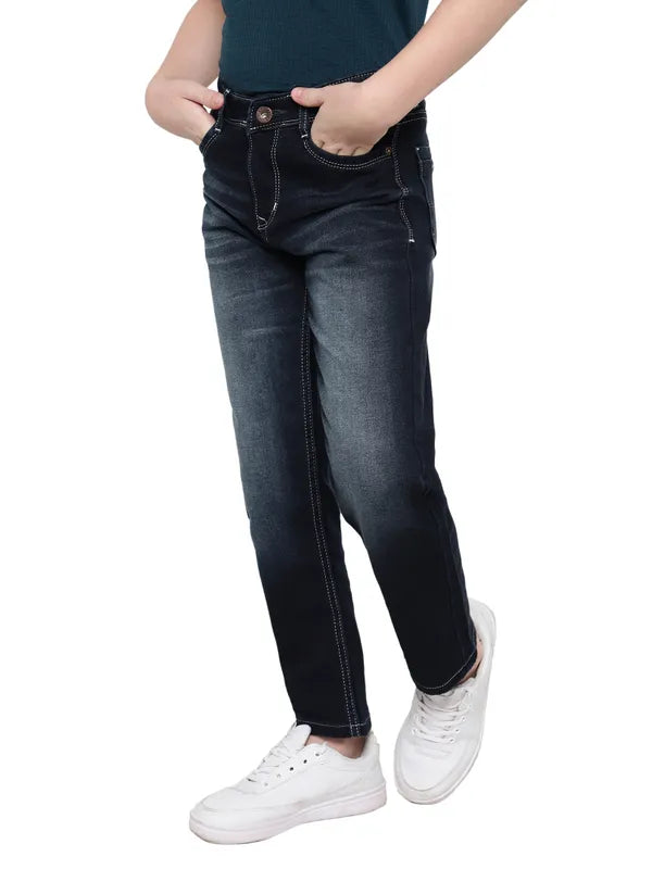 Octave Boys Mid Rise Clean Look Light Fade Stretchable Jeans