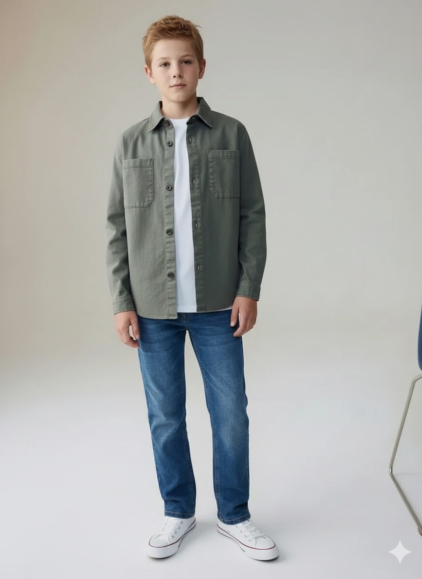 Boys Straight Fit Mid-Rise Light Fade Stretchable Jeans