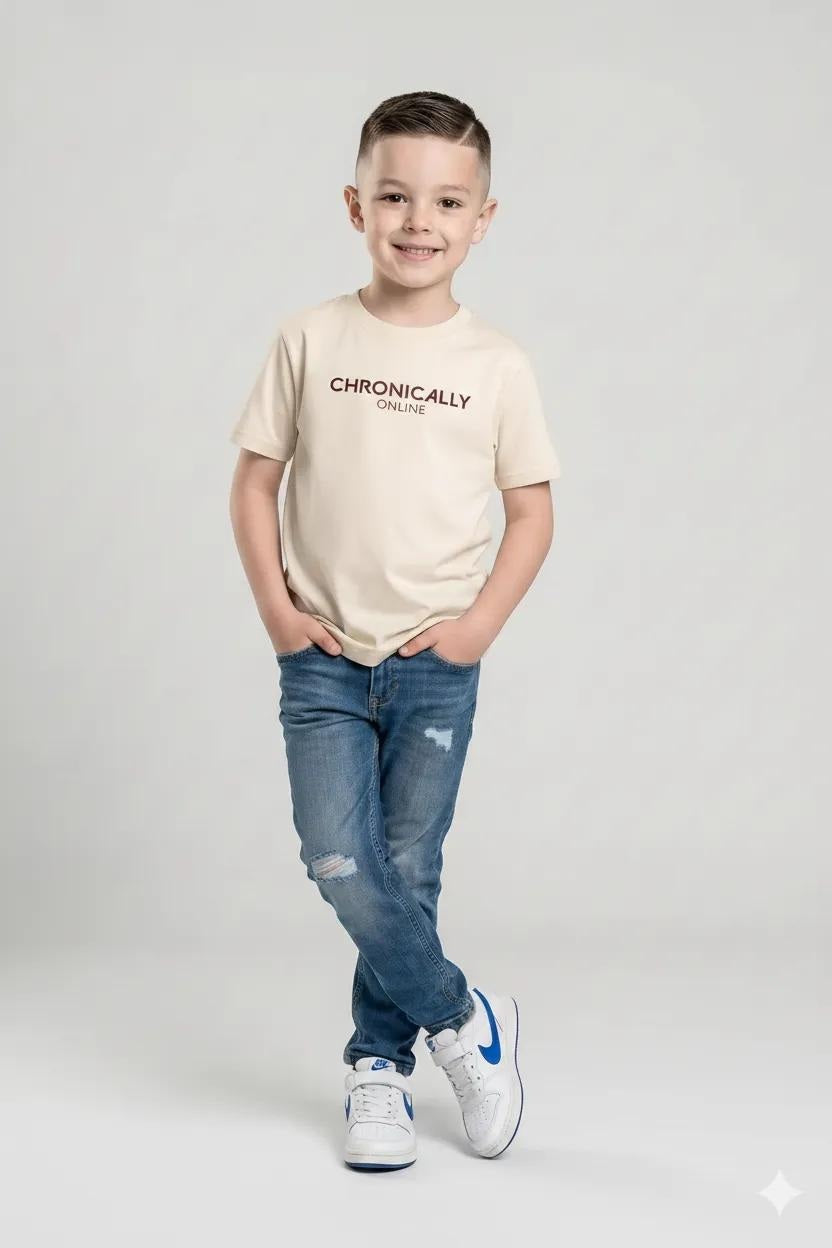 Boy Dirty Blue Solid Jeans