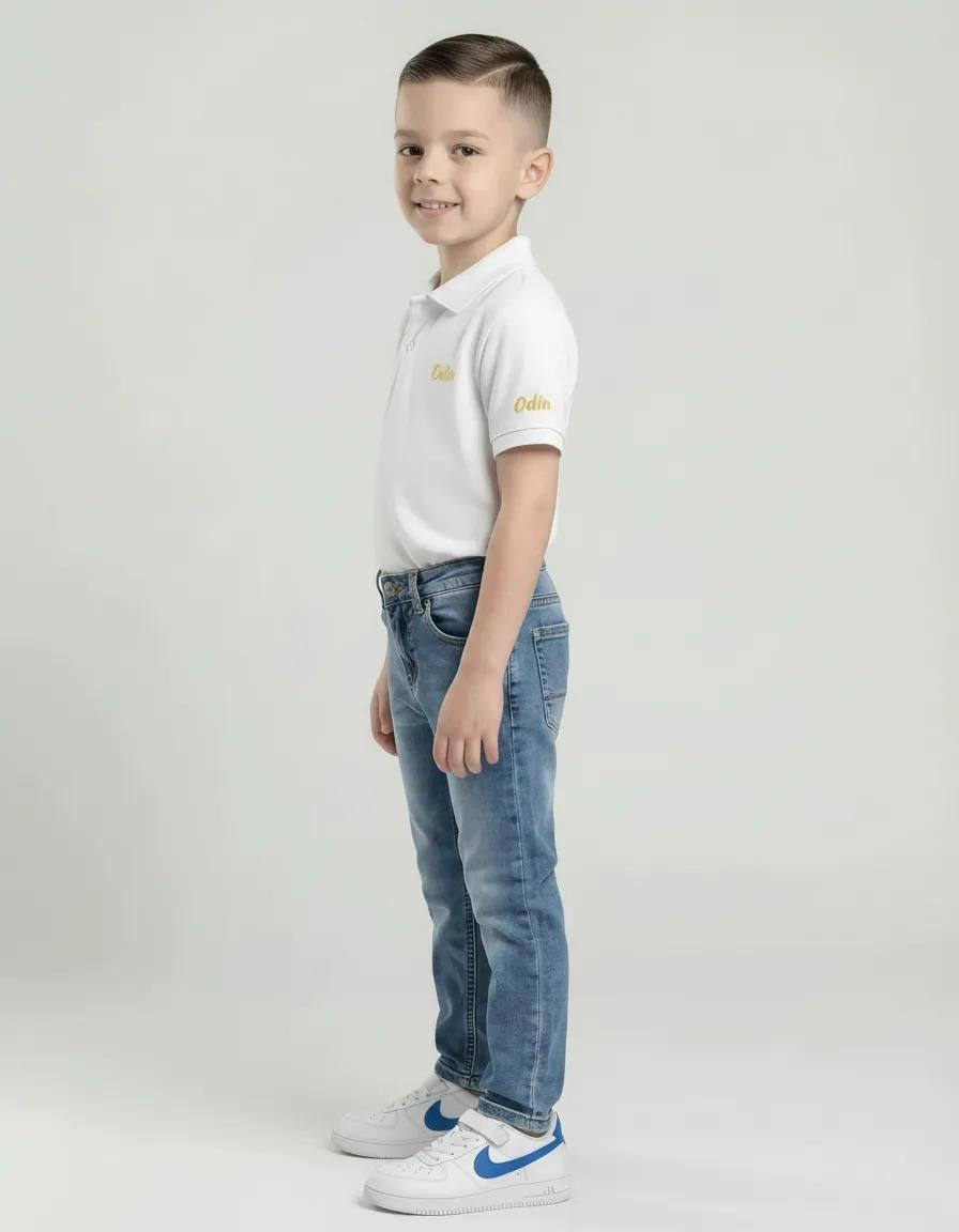 Boys Cloud Straight Fit Mid-Rise Mildly Distressed Light Fade Stretchable Jeans