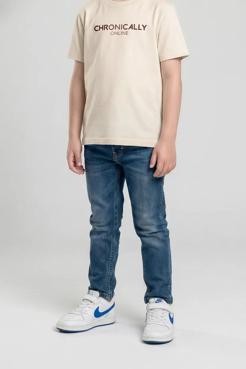 Boy Dark Blue Solid Jeans