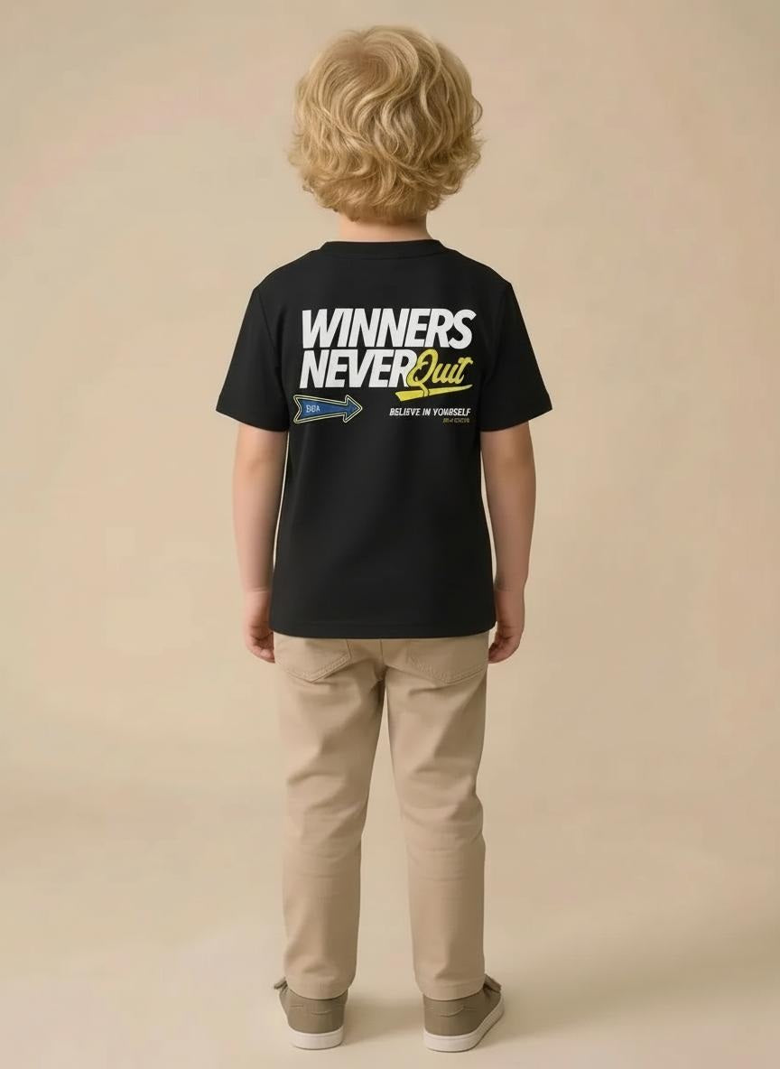 Boys Black Printed T-shirt