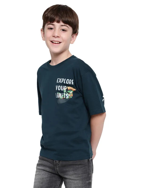 Octave Boys Round Neck Typography Printed T-Shirt