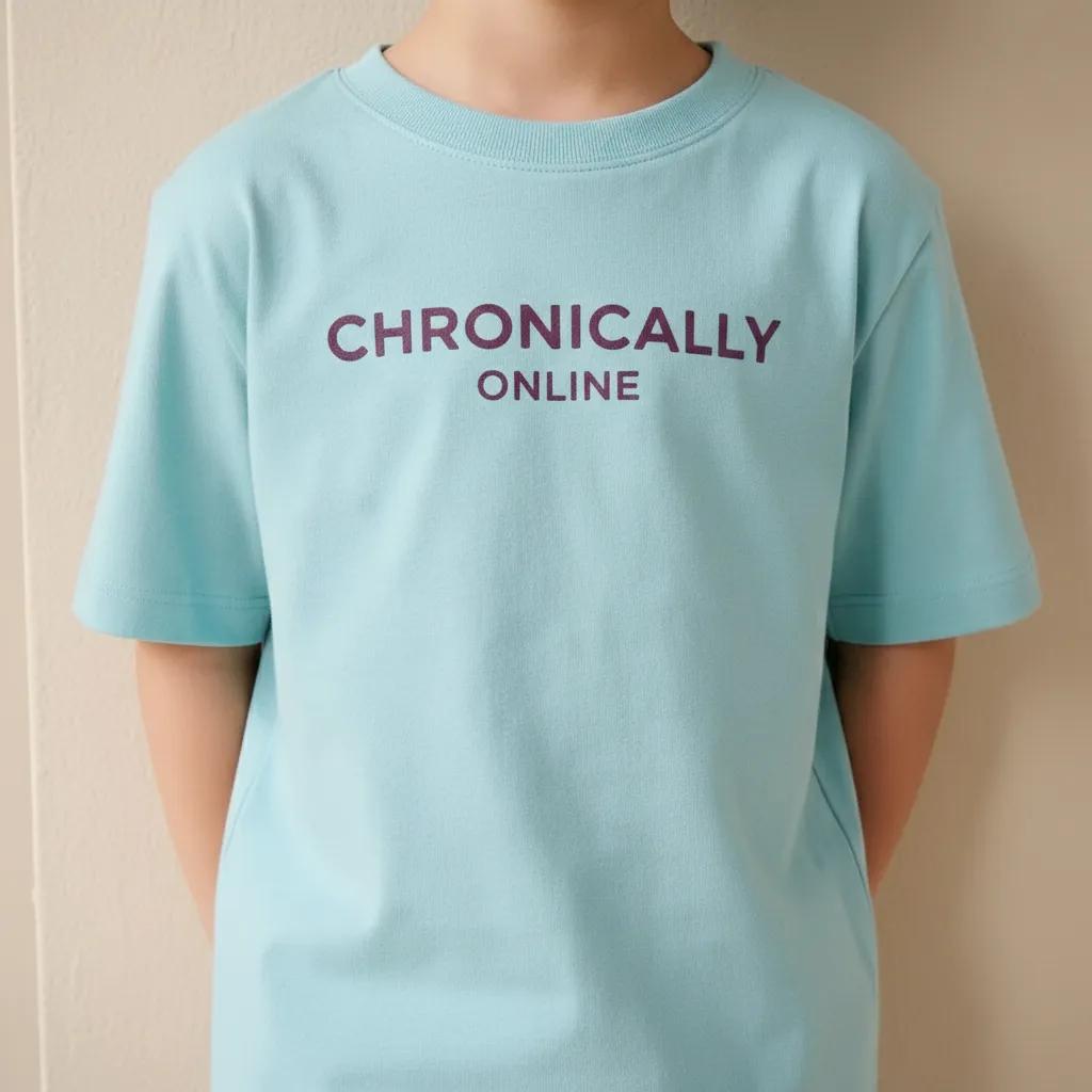 Boys Delicate Blue Typography Printed Cotton T-shirt