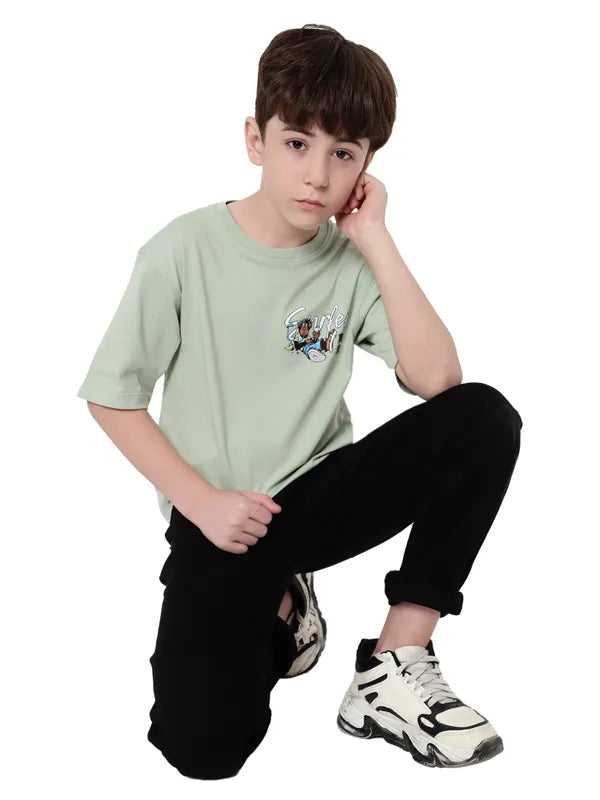 Octave Boys Extended Sleeves Applique T-Shirt