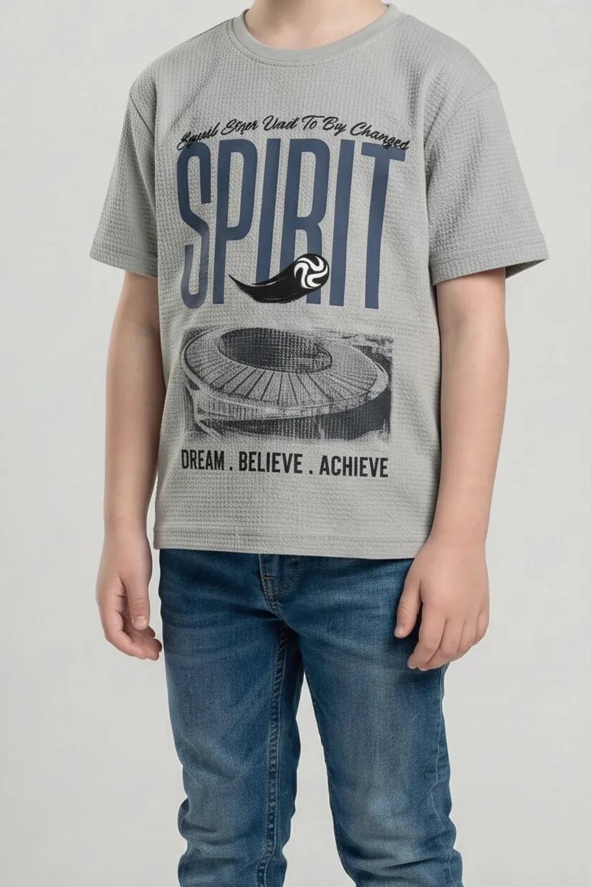 Boys Aluminium Printed Cotton Round Neck T-shirt