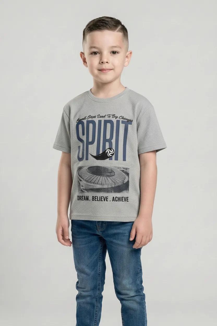 Boys Aluminium Printed Cotton Round Neck T-shirt