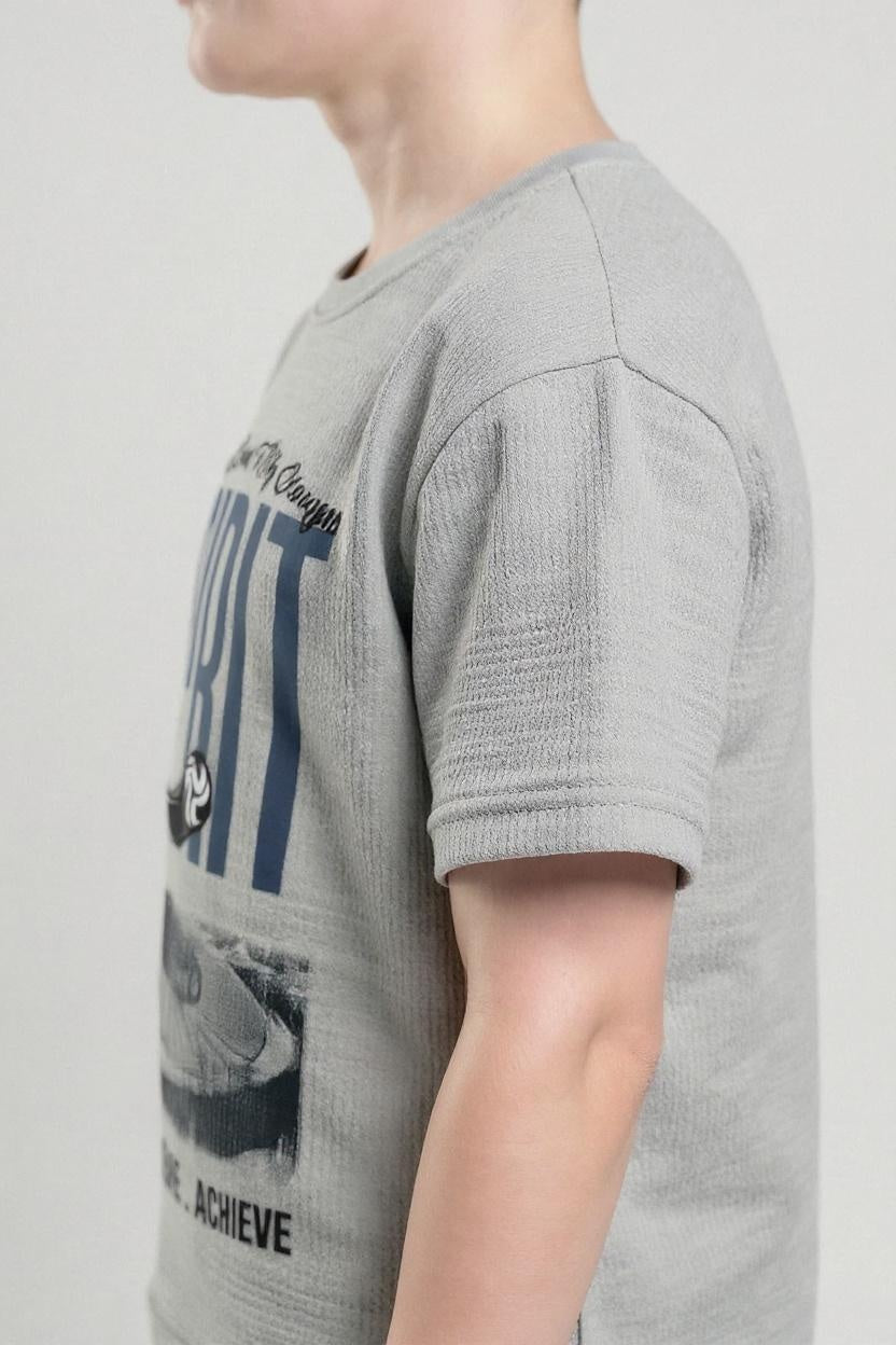 Boys Aluminium Printed Cotton Round Neck T-shirt