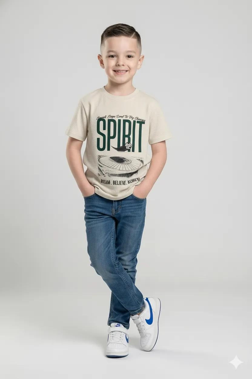 Octave Boys Chalk Typography Printed T-shirt