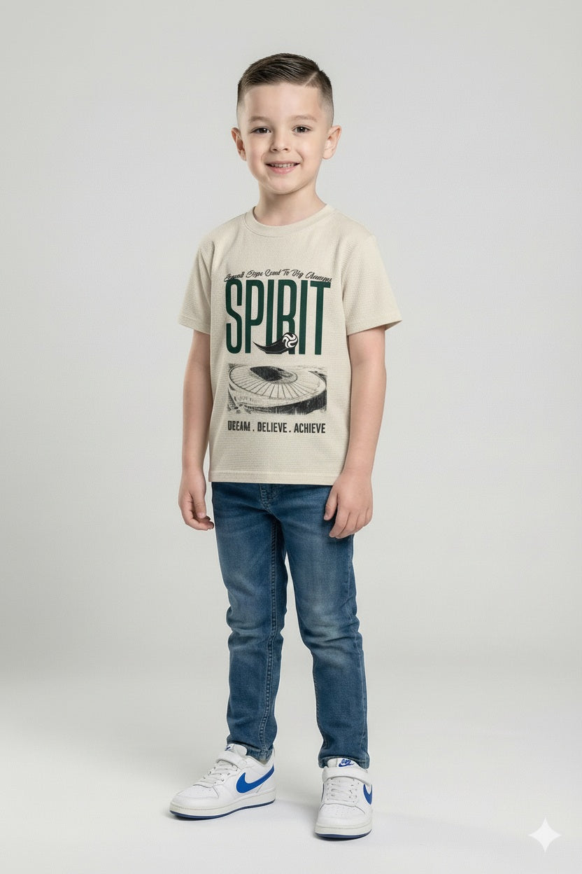 Octave Boys Chalk Typography Printed T-shirt