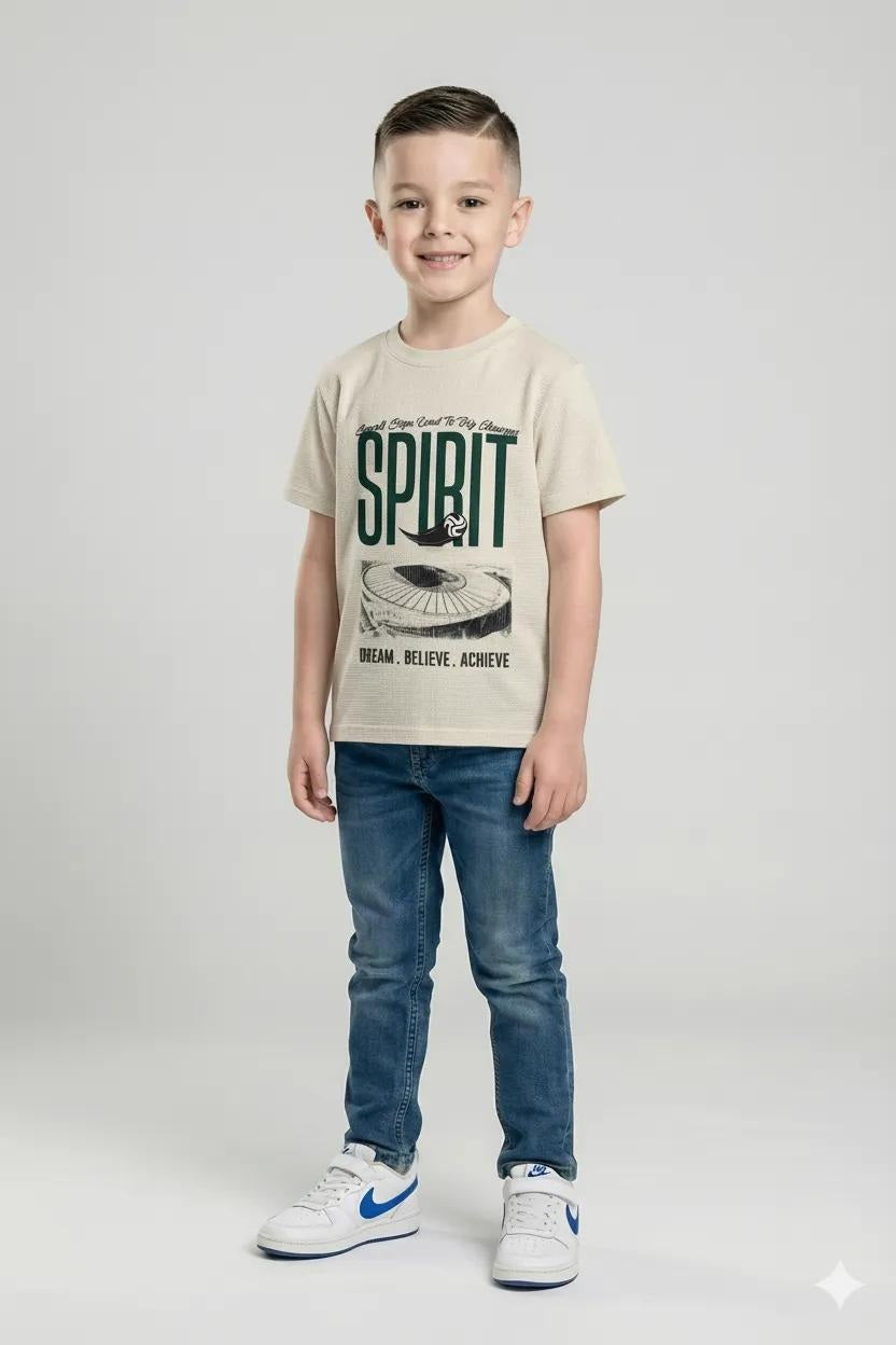 Octave Boys Chalk Typography Printed T-shirt