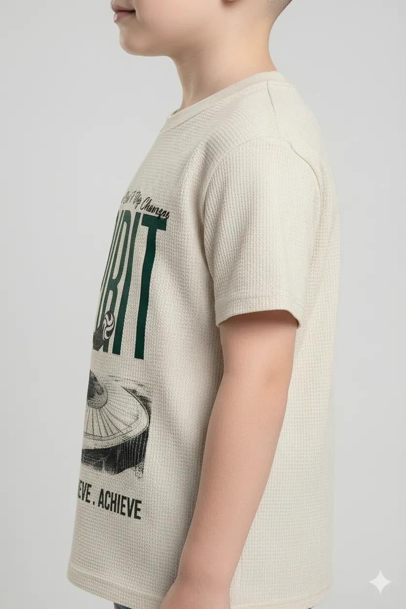 Octave Boys Chalk Typography Printed T-shirt