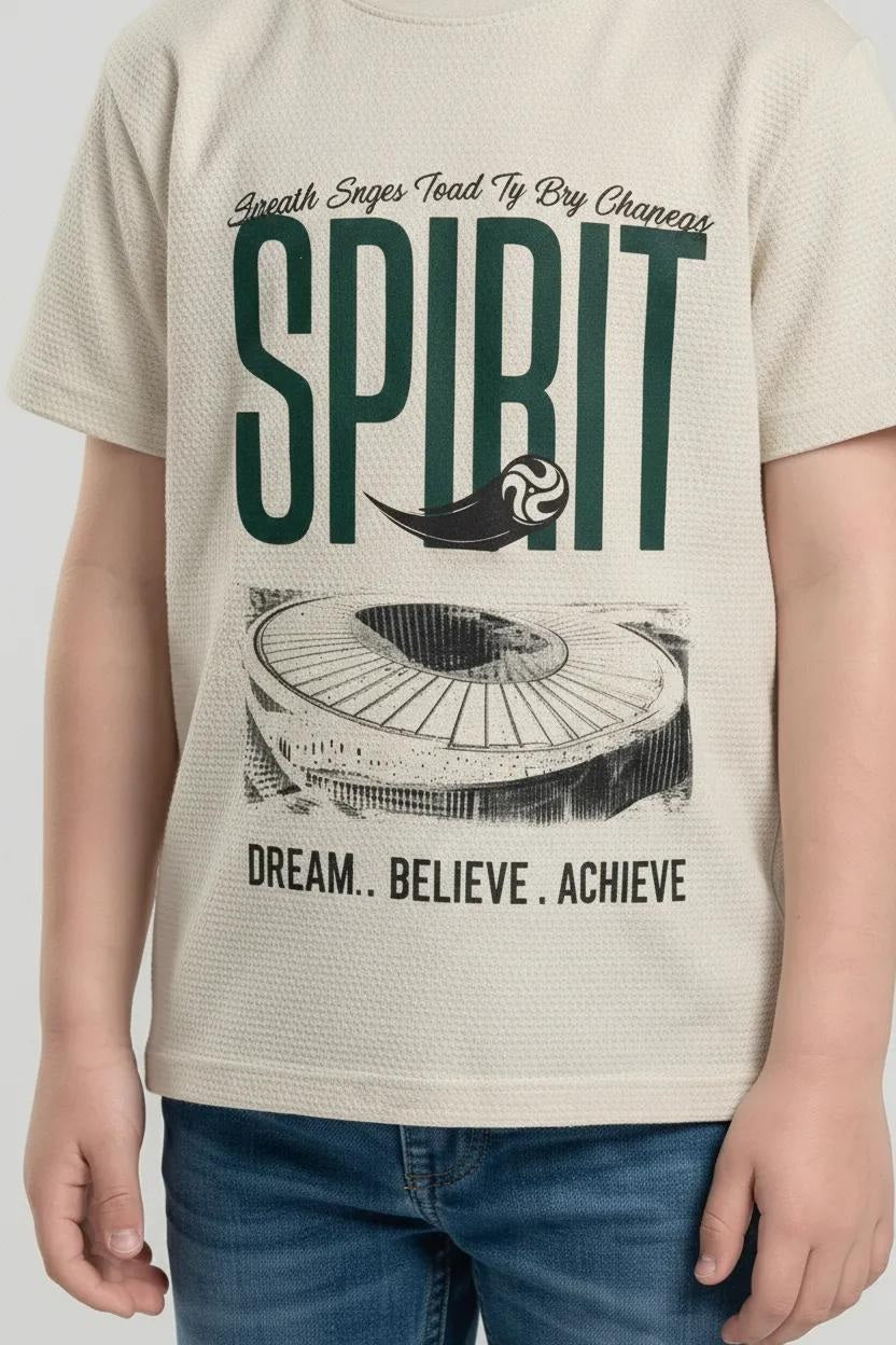Octave Boys Chalk Typography Printed T-shirt