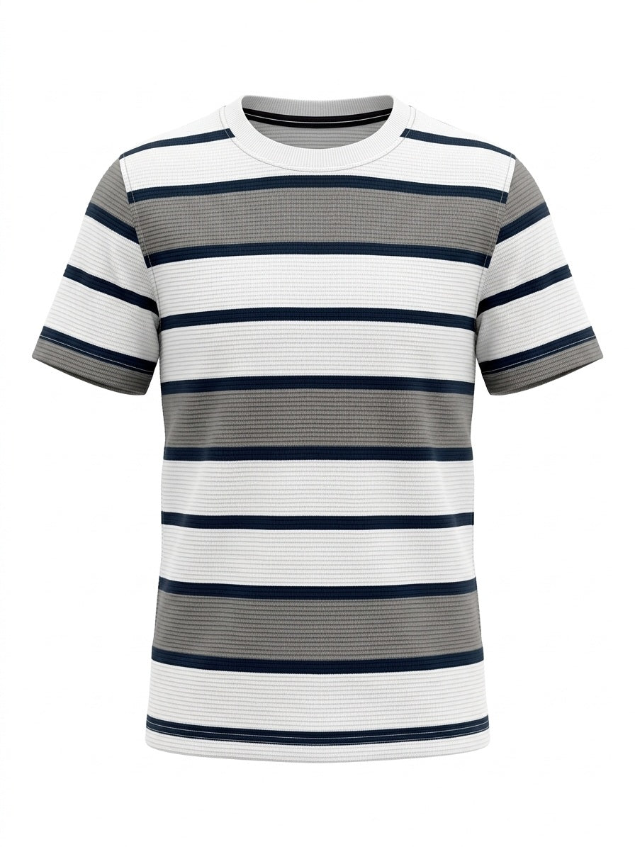 Boys Grey Striped T-shirt