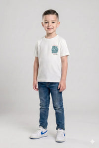 Boys Off White Printed T-shirt