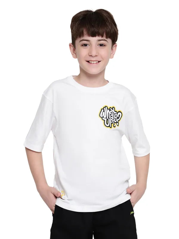 Octave Boys Typography Printed Round Neck Cotton T-Shirt