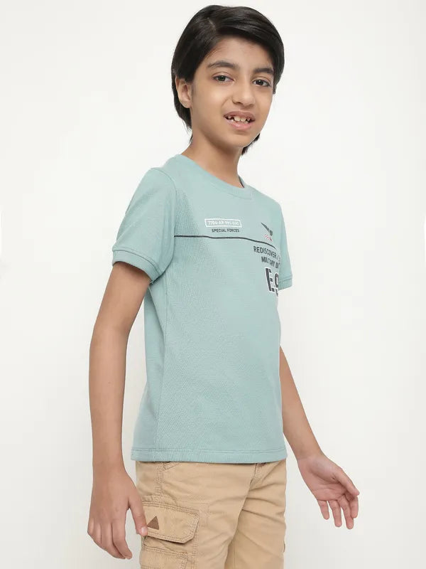 Octave Boys Typography Printed Cotton T-Shirt