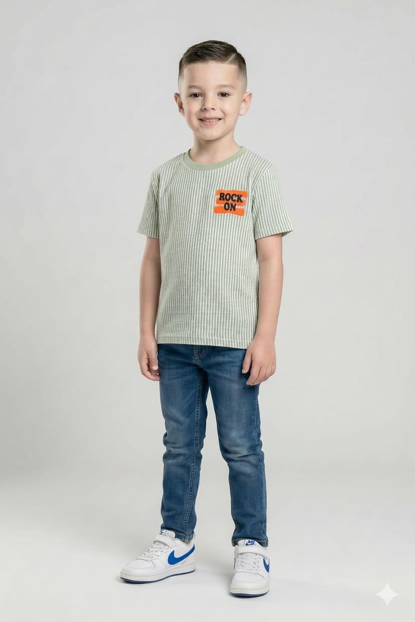 Boys Mist Striped T-shirt