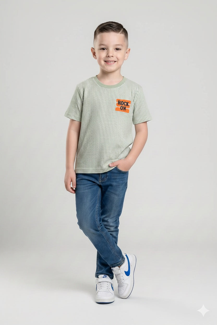 Boys Mist Striped T-shirt