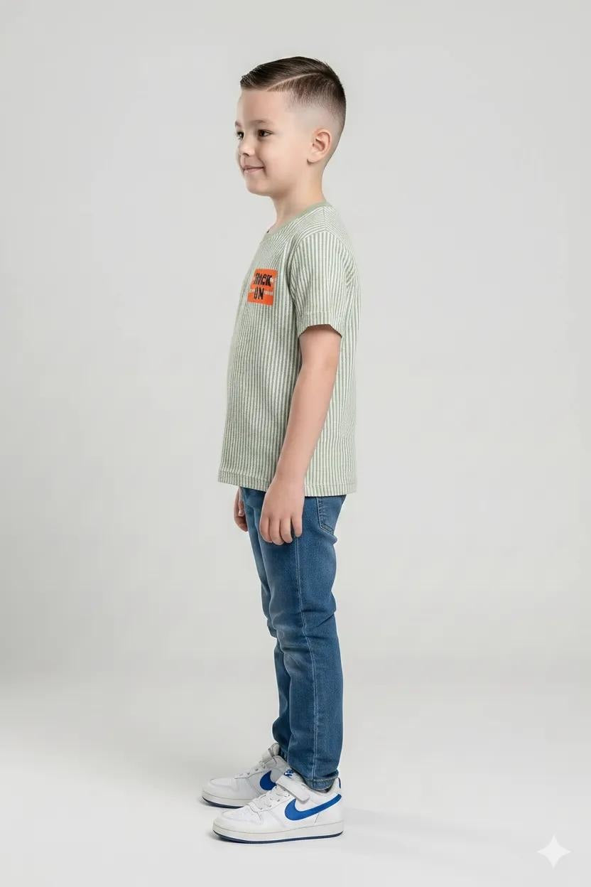 Boys Mist Striped T-shirt