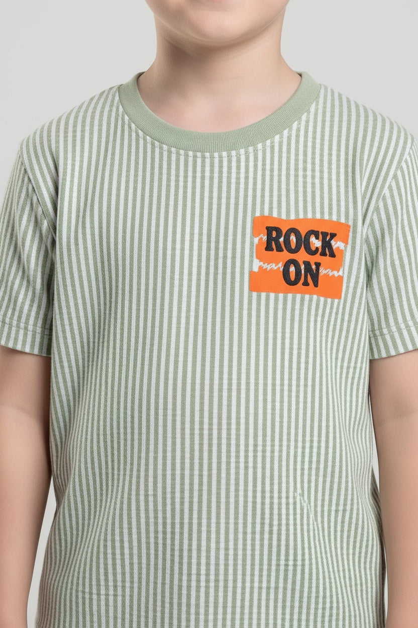 Boys Mist Striped T-shirt