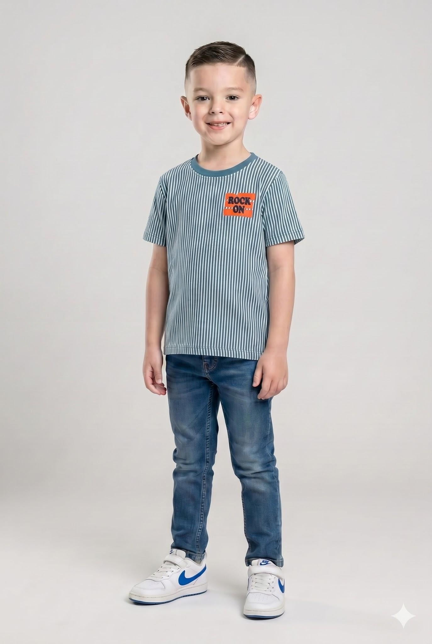 Boys Oxford Blue Striped T-shirt