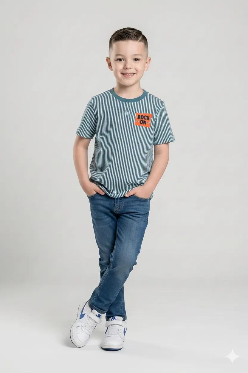 Boys Oxford Blue Striped T-shirt