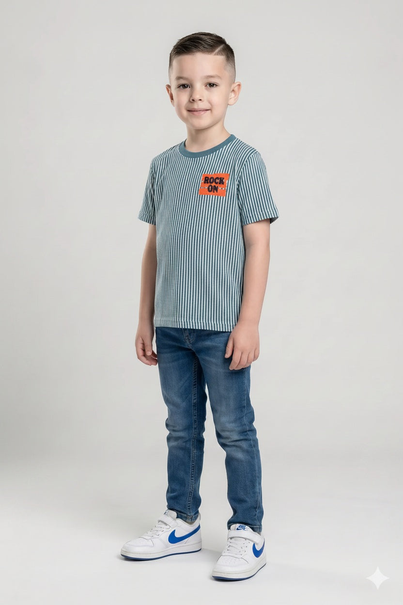 Boys Oxford Blue Striped T-shirt