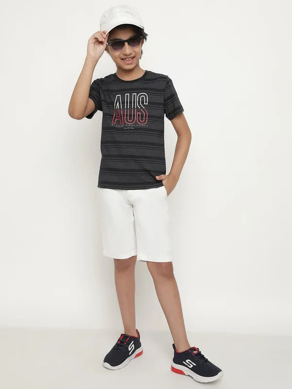 Octave Boys Typography Printed Cotton T-Shirt